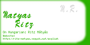 matyas ritz business card